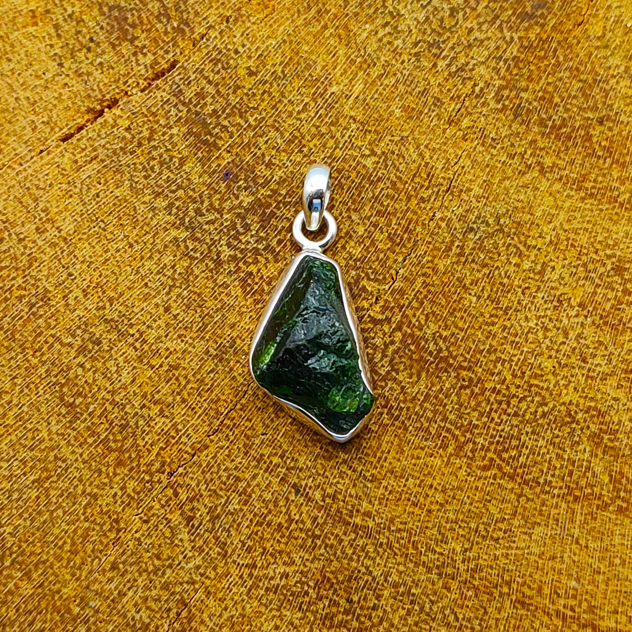 Chrome Diopside 925 Silver Boho Necklace Handmade