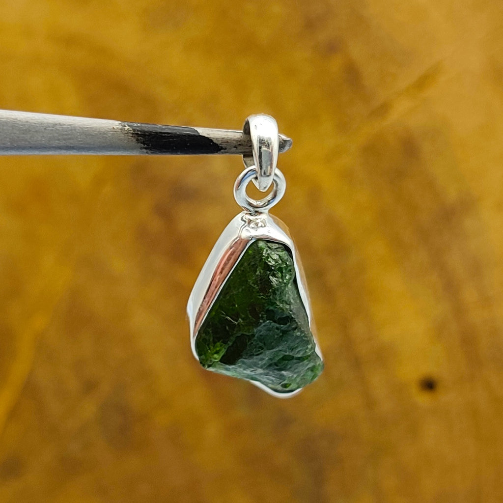 Chrome Diopside 925 Silver Boho Necklace Handmade
