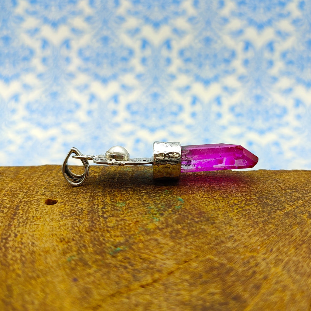 Glass Pearl 925 Silver Filigree Pendant