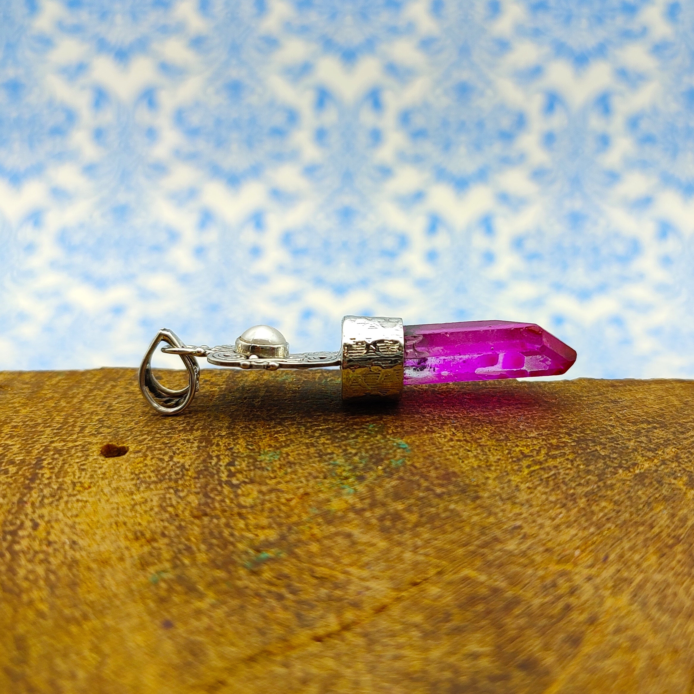 Glass Pearl 925 Silver Filigree Pendant
