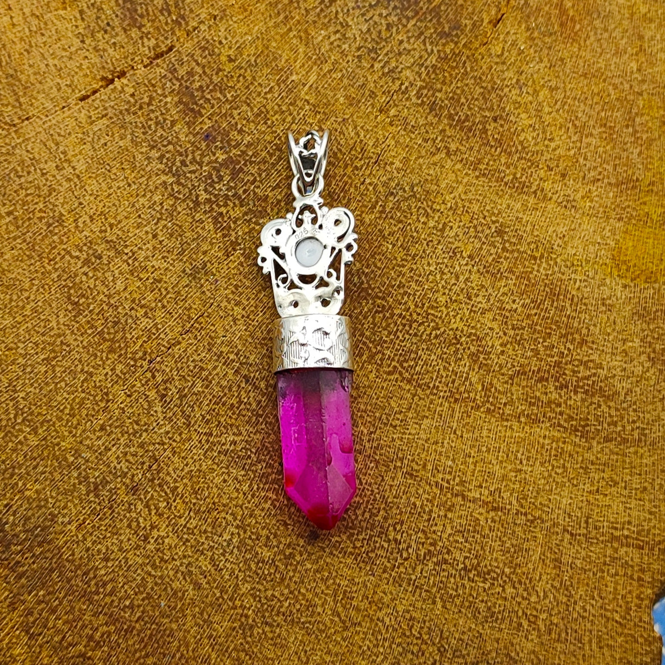 Glass Pearl 925 Silver Filigree Pendant
