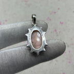 Pink Larimar 925 Sterling Silver Pendant – Handmade Bohemian Jewelry