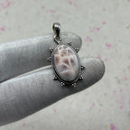 Pink Larimar 925 Sterling Silver Pendant – Handmade Bohemian Jewelry