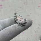 Pink Larimar 925 Sterling Silver Pendant – Handmade Bohemian Jewelry