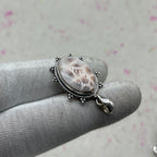 Pink Larimar 925 Sterling Silver Pendant – Handmade Bohemian Jewelry