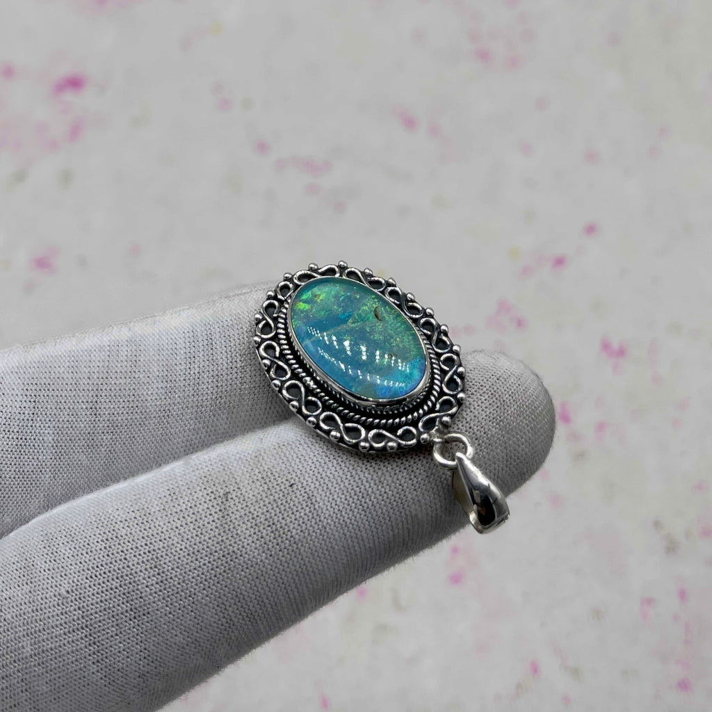 Resin Glass 925 Sterling Silver Pendant – Modern Designer Pendant