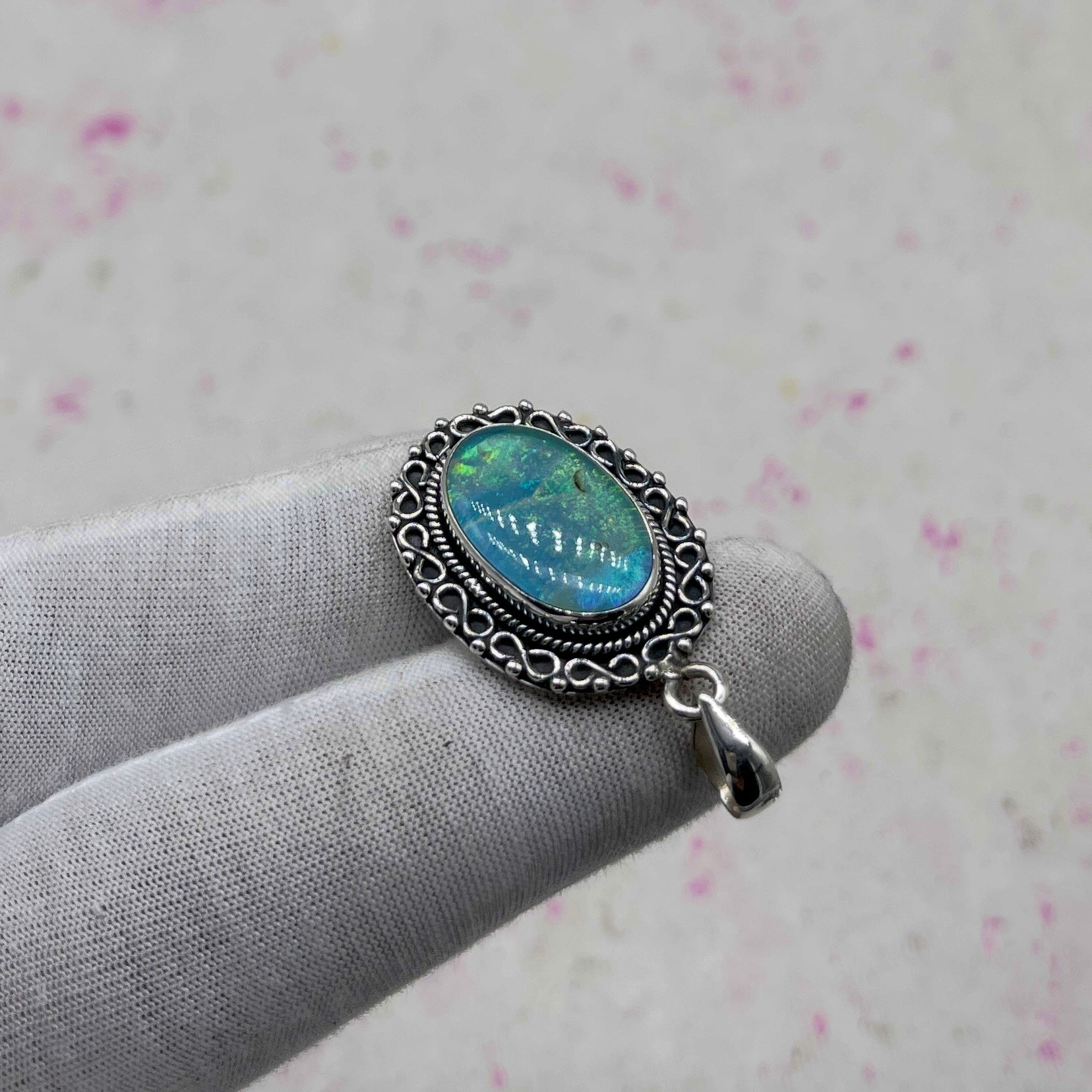 Resin Glass 925 Sterling Silver Pendant – Modern Designer Pendant