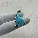 Blue Mohave Turquoise 925 Sterling Silver Pendant – Handmade Festival Jewelry