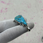 Blue Mohave Turquoise 925 Sterling Silver Pendant – Handmade Festival Jewelry