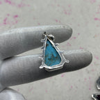 Blue Mohave Turquoise 925 Sterling Silver Pendant – Handmade Festival Jewelry