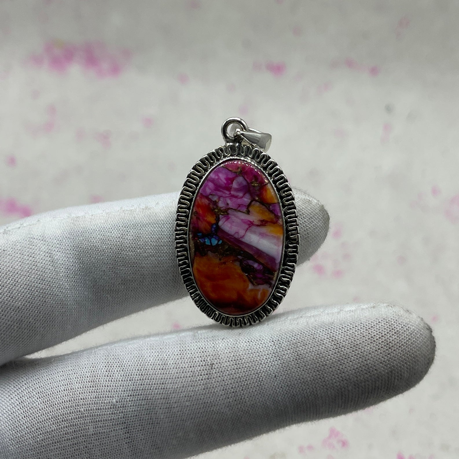 Pink Dahlia 925 Sterling Silver Pendant – Boho Chic Pendant
