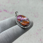 Pink Dahlia 925 Sterling Silver Pendant – Boho Chic Pendant