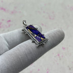Purple Dahlia Turquoise 925 Sterling Silver Pendant – Designer Silver Pendant
