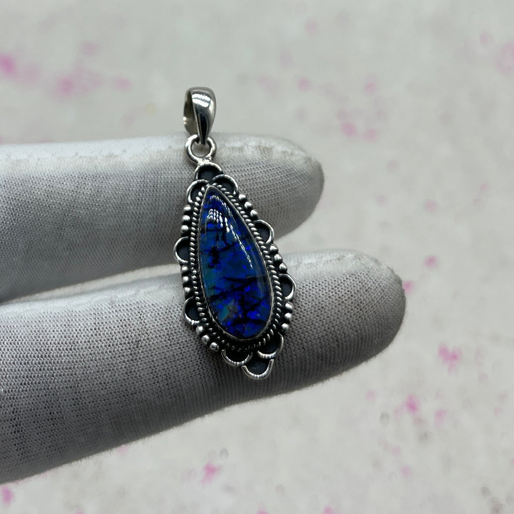 Resin Glass 925 Sterling Silver Pendant – Contemporary Artisan Jewelry