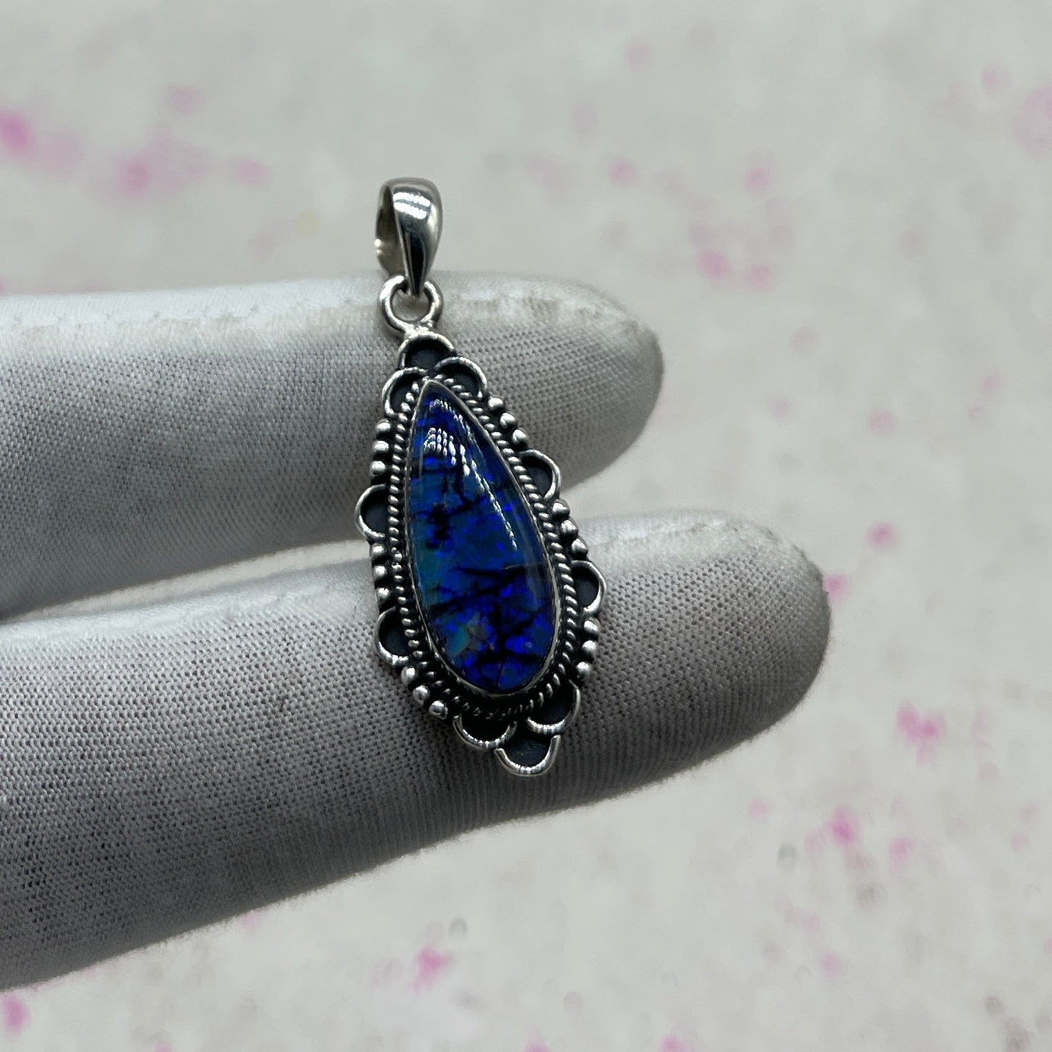 Resin Glass 925 Sterling Silver Pendant – Contemporary Artisan Jewelry