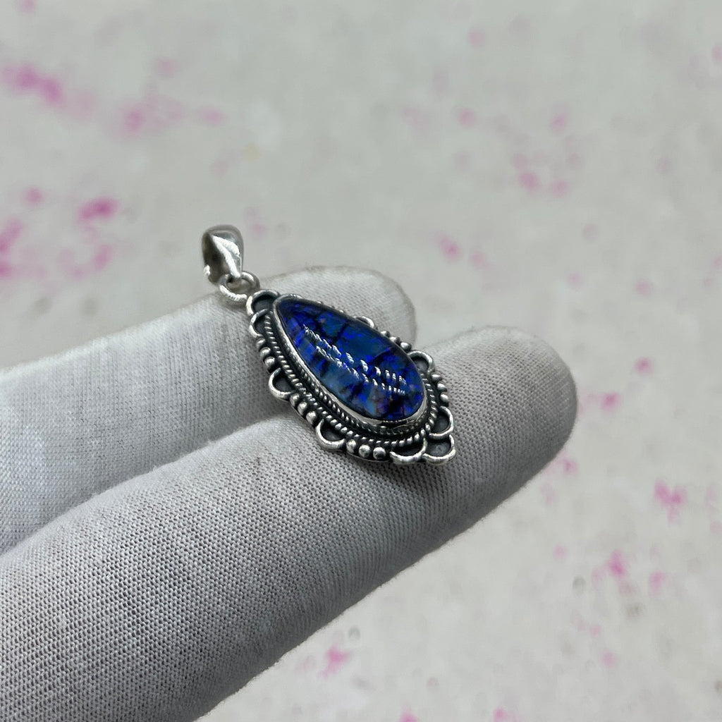 Resin Glass 925 Sterling Silver Pendant – Contemporary Artisan Jewelry