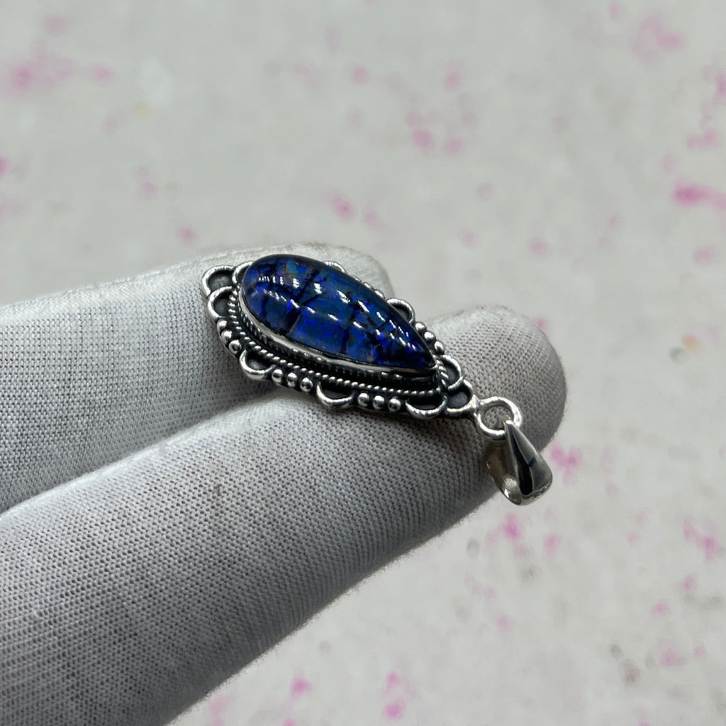 Resin Glass 925 Sterling Silver Pendant – Contemporary Artisan Jewelry