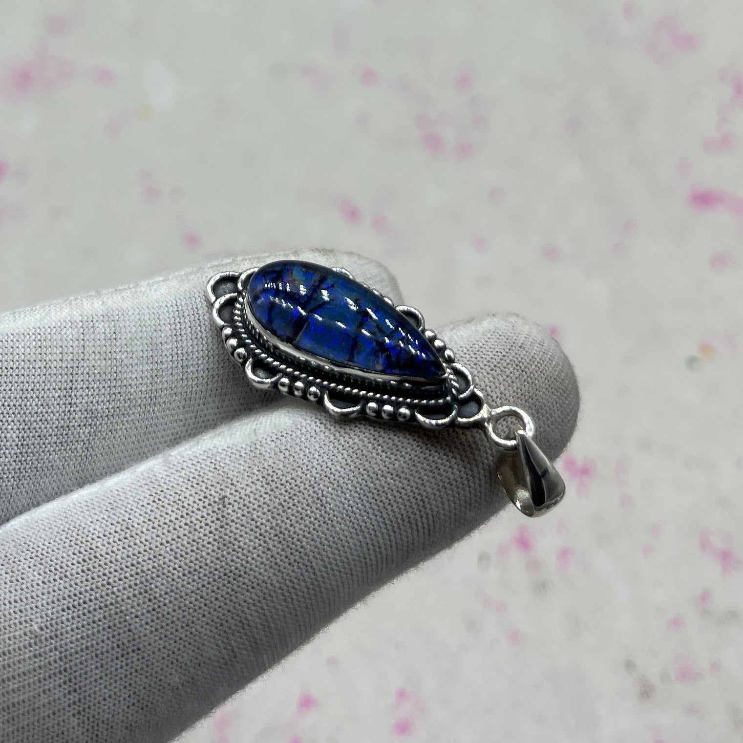 Resin Glass 925 Sterling Silver Pendant – Contemporary Artisan Jewelry