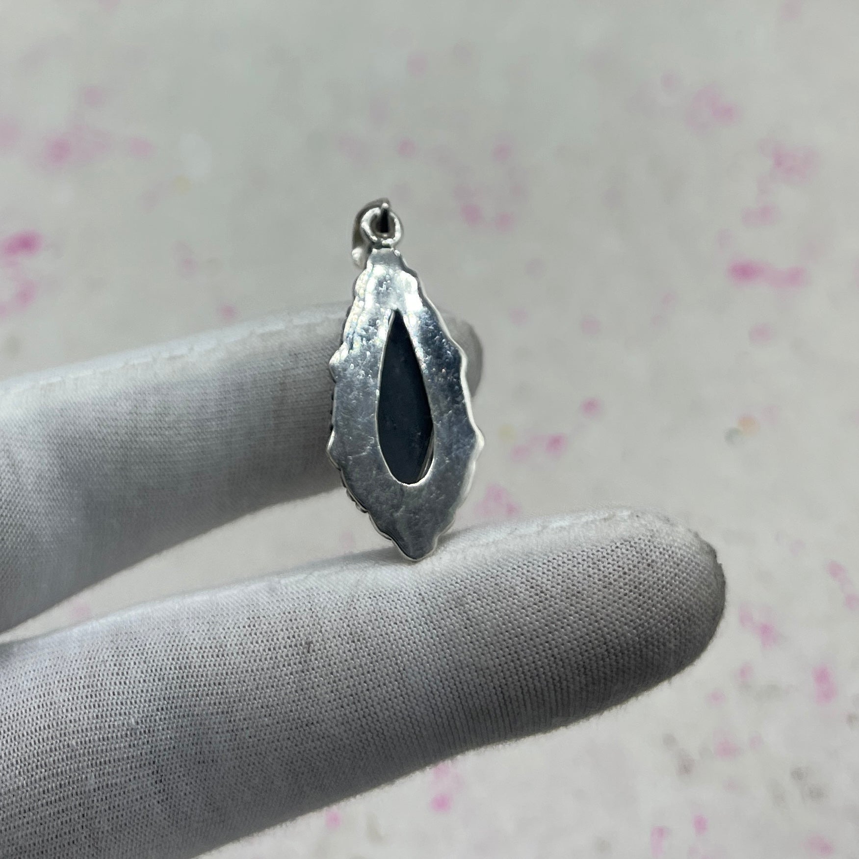 Resin Glass 925 Sterling Silver Pendant – Contemporary Artisan Jewelry