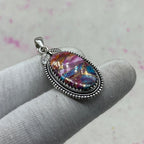 Spiny Oyster Turquoise 925 Sterling Silver Pendant – Handmade Designer Jewelry