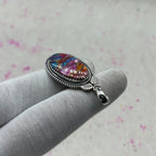 Spiny Oyster Turquoise 925 Sterling Silver Pendant – Handmade Designer Jewelry
