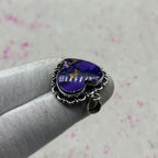 Purple Dahlia Turquoise 925 Sterling Silver Pendant – Handmade Bohemian Jewelry