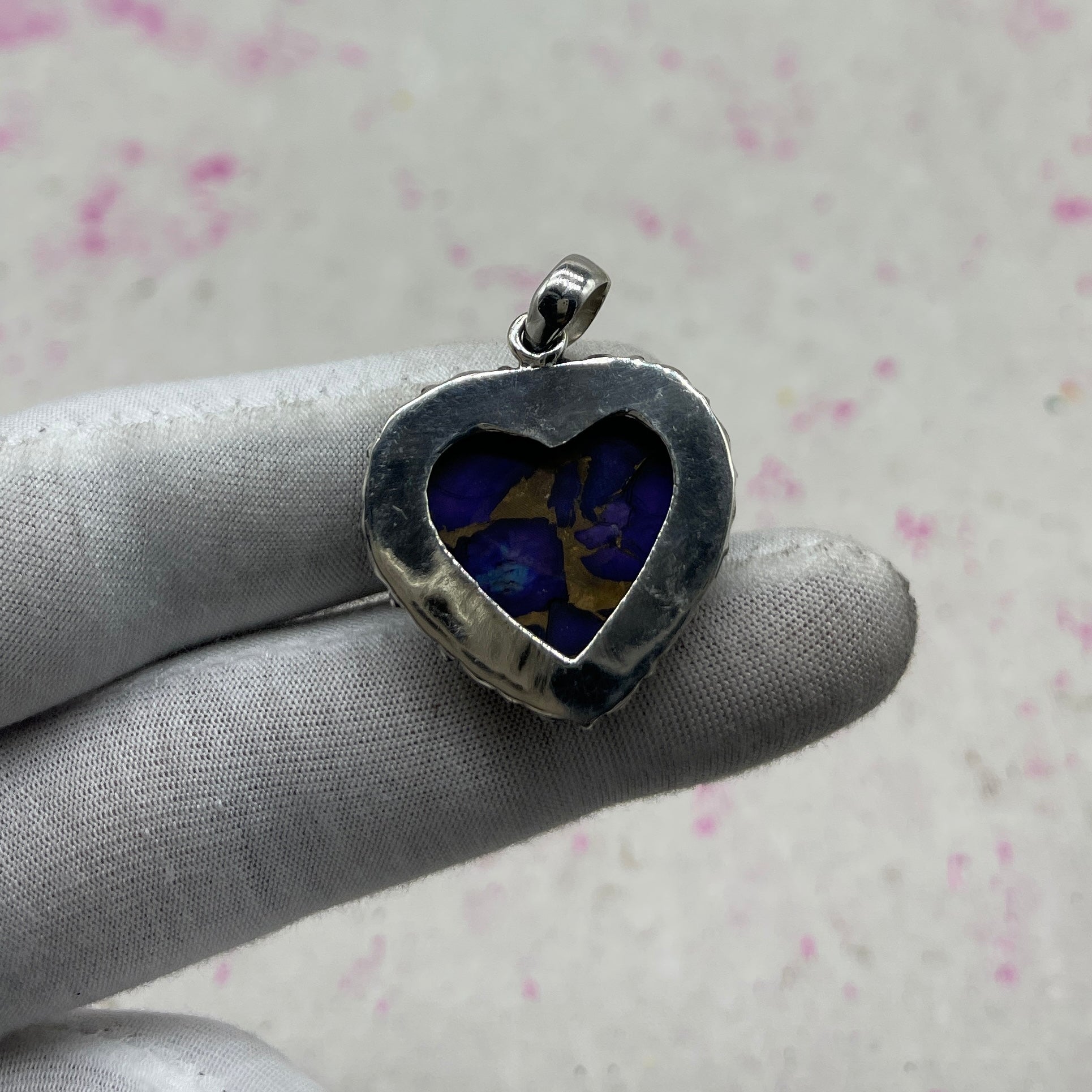 Purple Dahlia Turquoise 925 Sterling Silver Pendant – Handmade Bohemian Jewelry