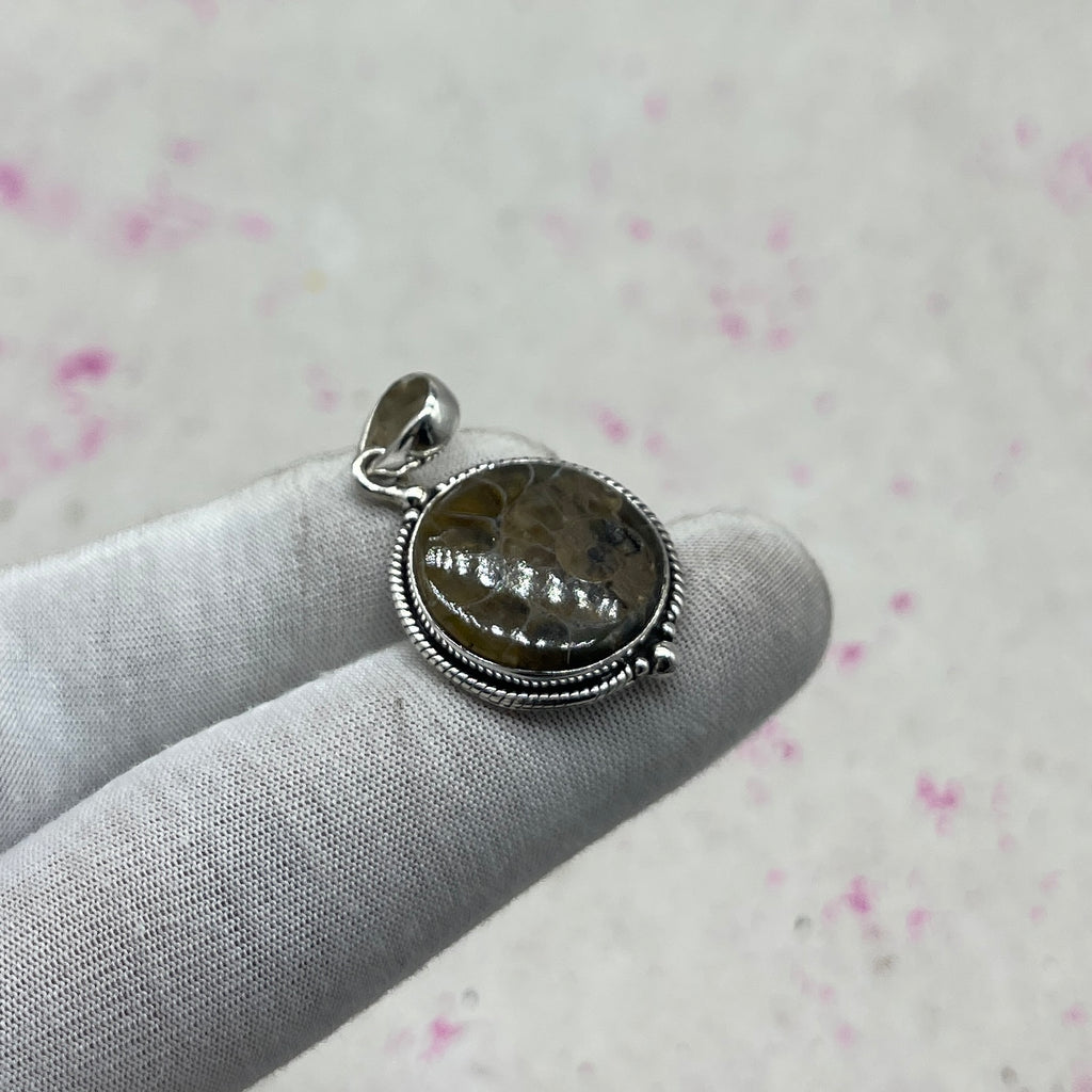 Ammonite Shell 925 Sterling Silver Pendant – Fossil Artisan Jewelry