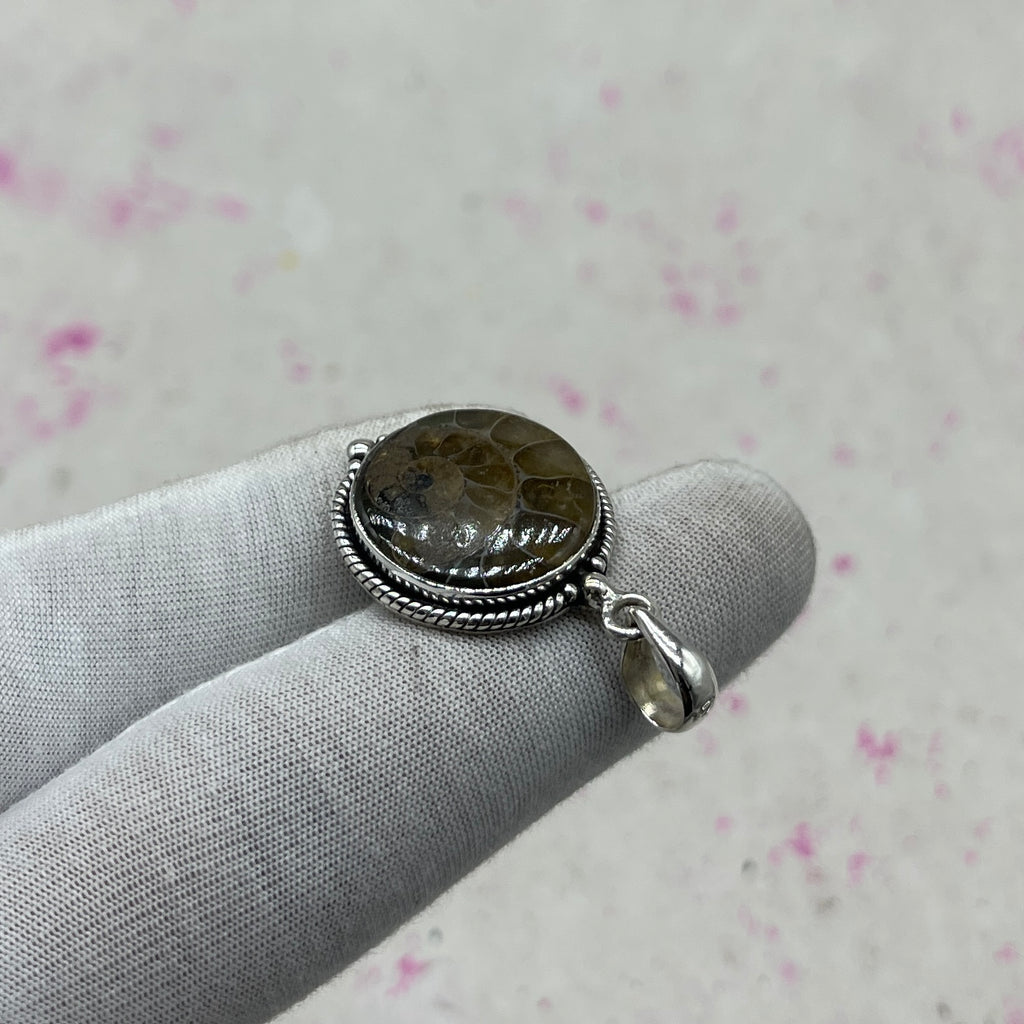 Ammonite Shell 925 Sterling Silver Pendant – Fossil Artisan Jewelry