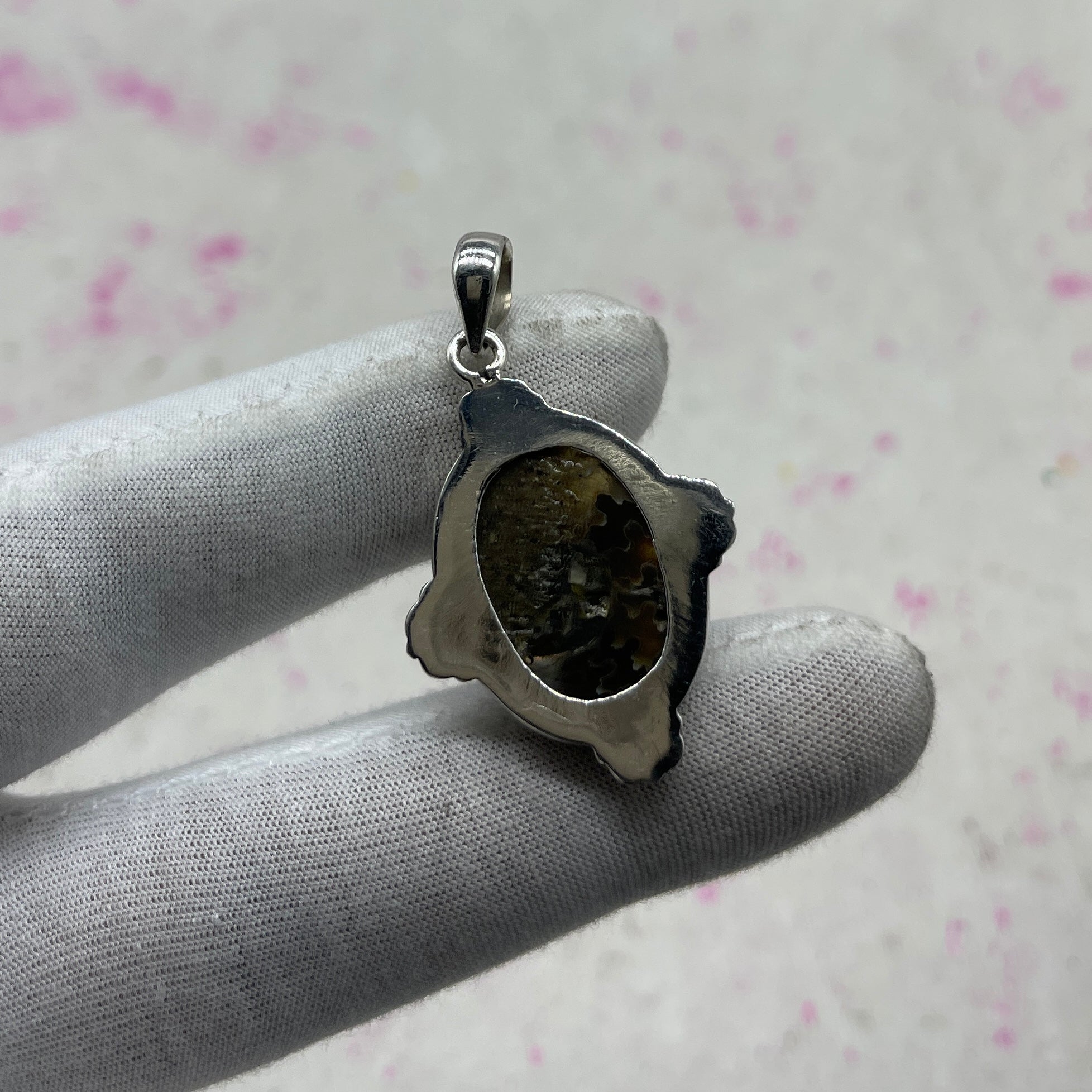 Ammonite Shell 925 Sterling Silver Pendant – Fossil Boho Pendant