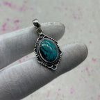 Tibet Turquoise 925 Sterling Silver Pendant – Tribal Handmade Jewelry