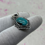 Tibet Turquoise 925 Sterling Silver Pendant – Tribal Handmade Jewelry