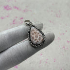 Pink Larimar 925 Sterling Silver Pendant – Artisan Bohemian Jewelry