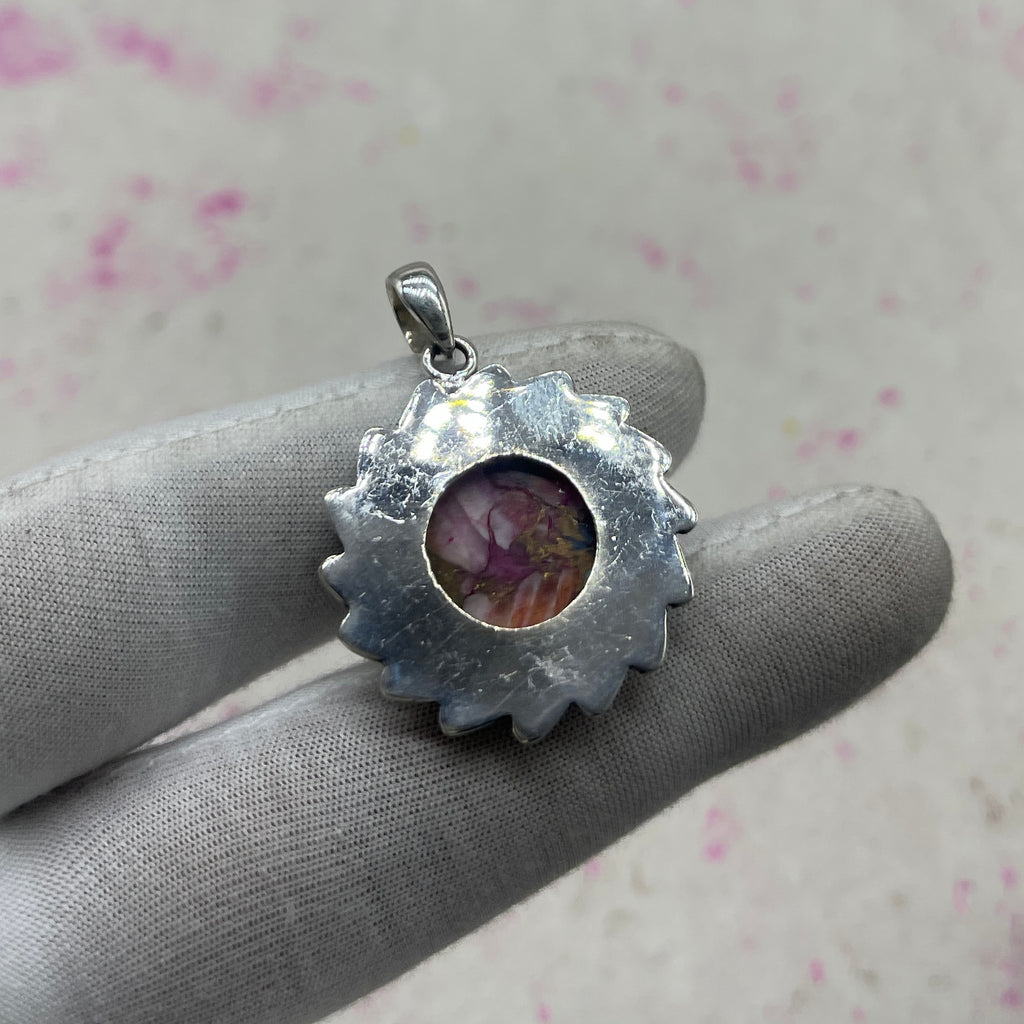 Pink Dahlia 925 Sterling Silver Pendant – Bohemian Festival Jewelry
