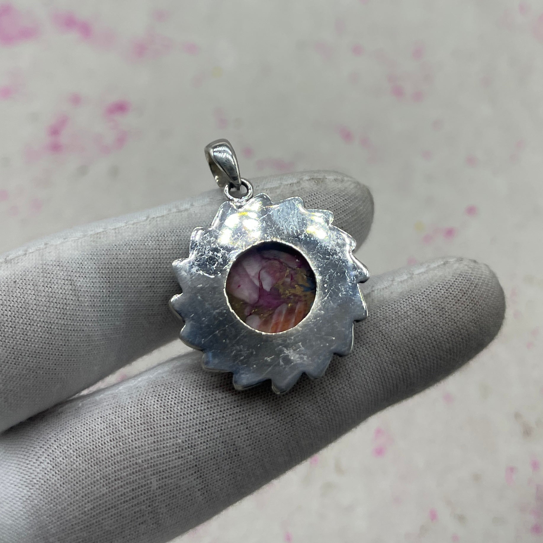 Pink Dahlia 925 Sterling Silver Pendant – Bohemian Festival Jewelry