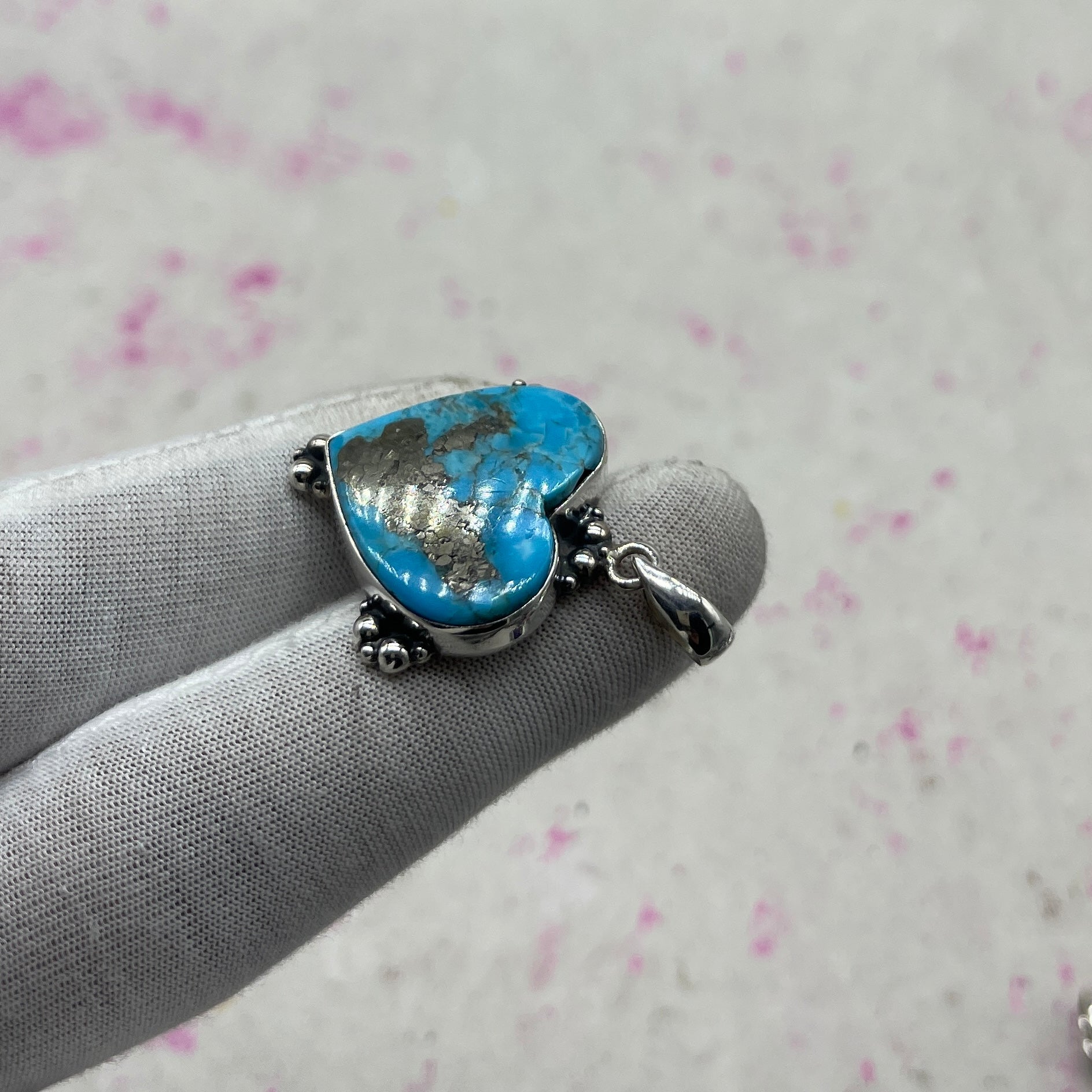 Blue Mohave Turquoise 925 Sterling Silver Pendant – Handmade Silver Jewelry