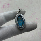 Blue Mohave Turquoise 925 Sterling Silver Pendant – Southwestern Style Pendant