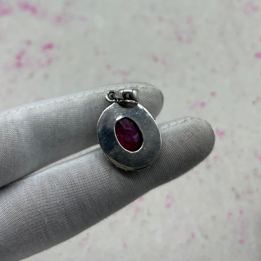Dyed Ruby 925 Sterling Silver Pendant – Handmade Designer Jewelry