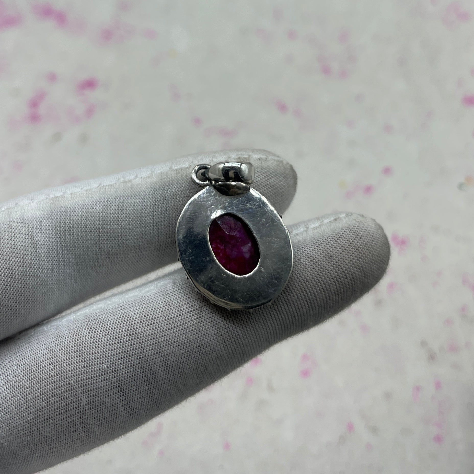 Dyed Ruby 925 Sterling Silver Pendant – Handmade Designer Jewelry