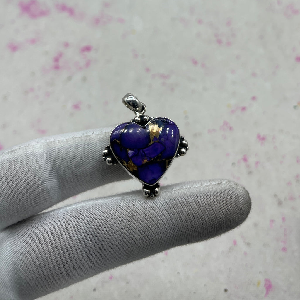 Purple Mohave Turquoise 925 Sterling Silver Pendant – Bohemian Silver Jewelry