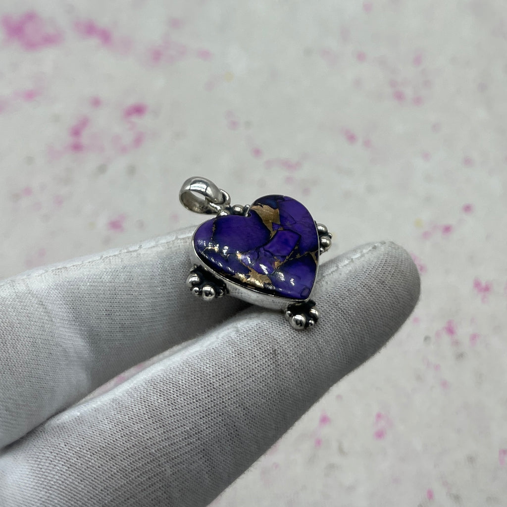 Purple Mohave Turquoise 925 Sterling Silver Pendant – Bohemian Silver Jewelry
