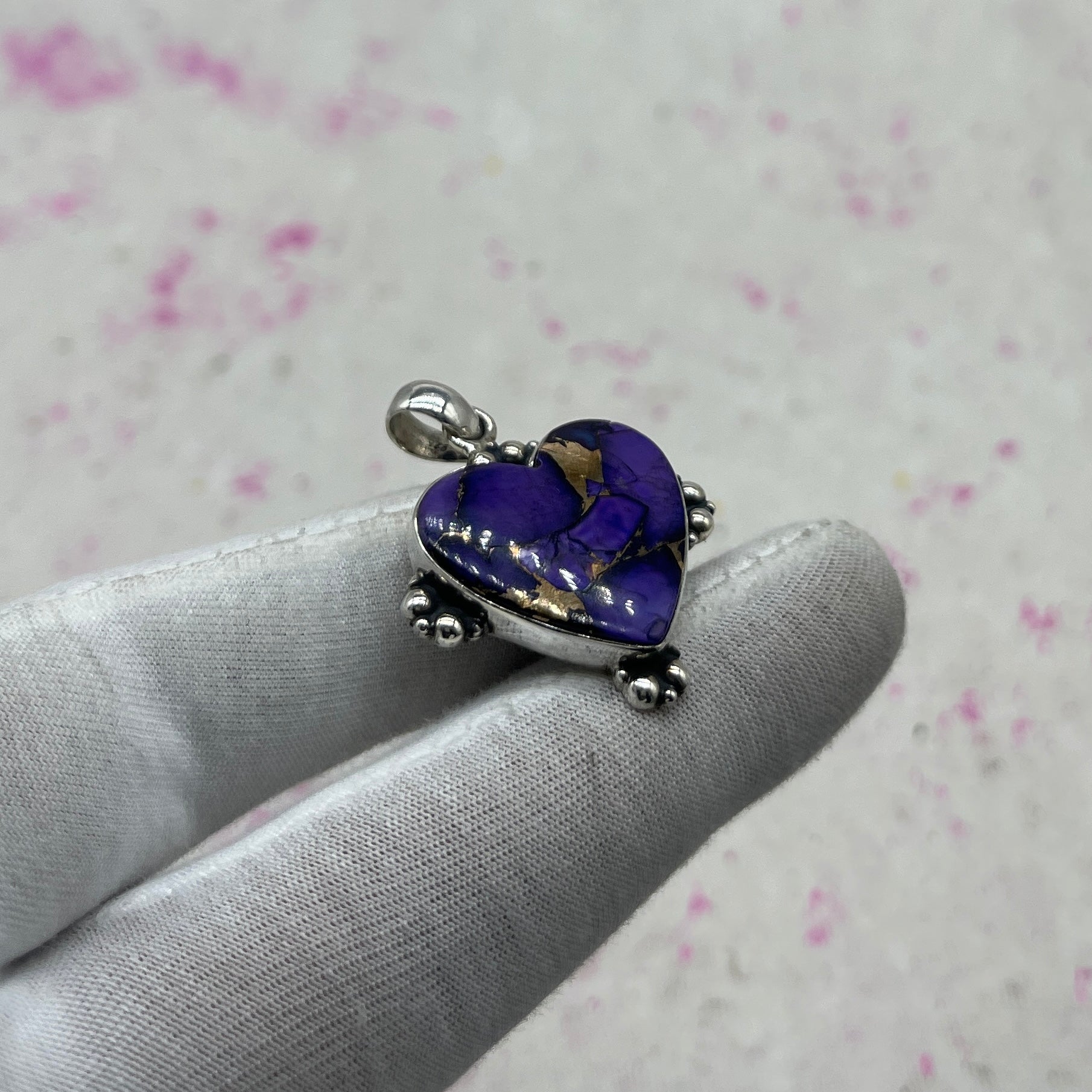 Purple Mohave Turquoise 925 Sterling Silver Pendant – Bohemian Silver Jewelry