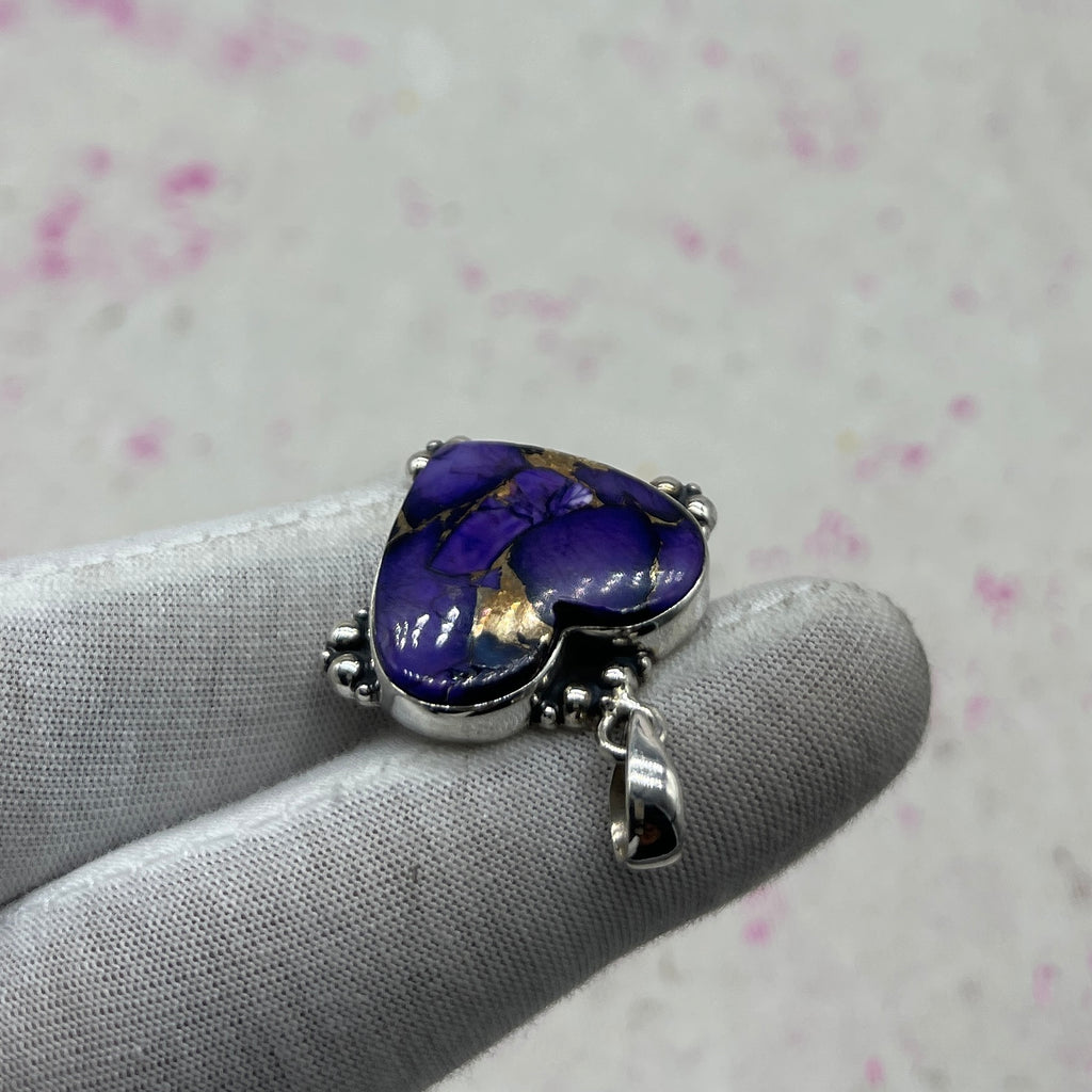 Purple Mohave Turquoise 925 Sterling Silver Pendant – Bohemian Silver Jewelry