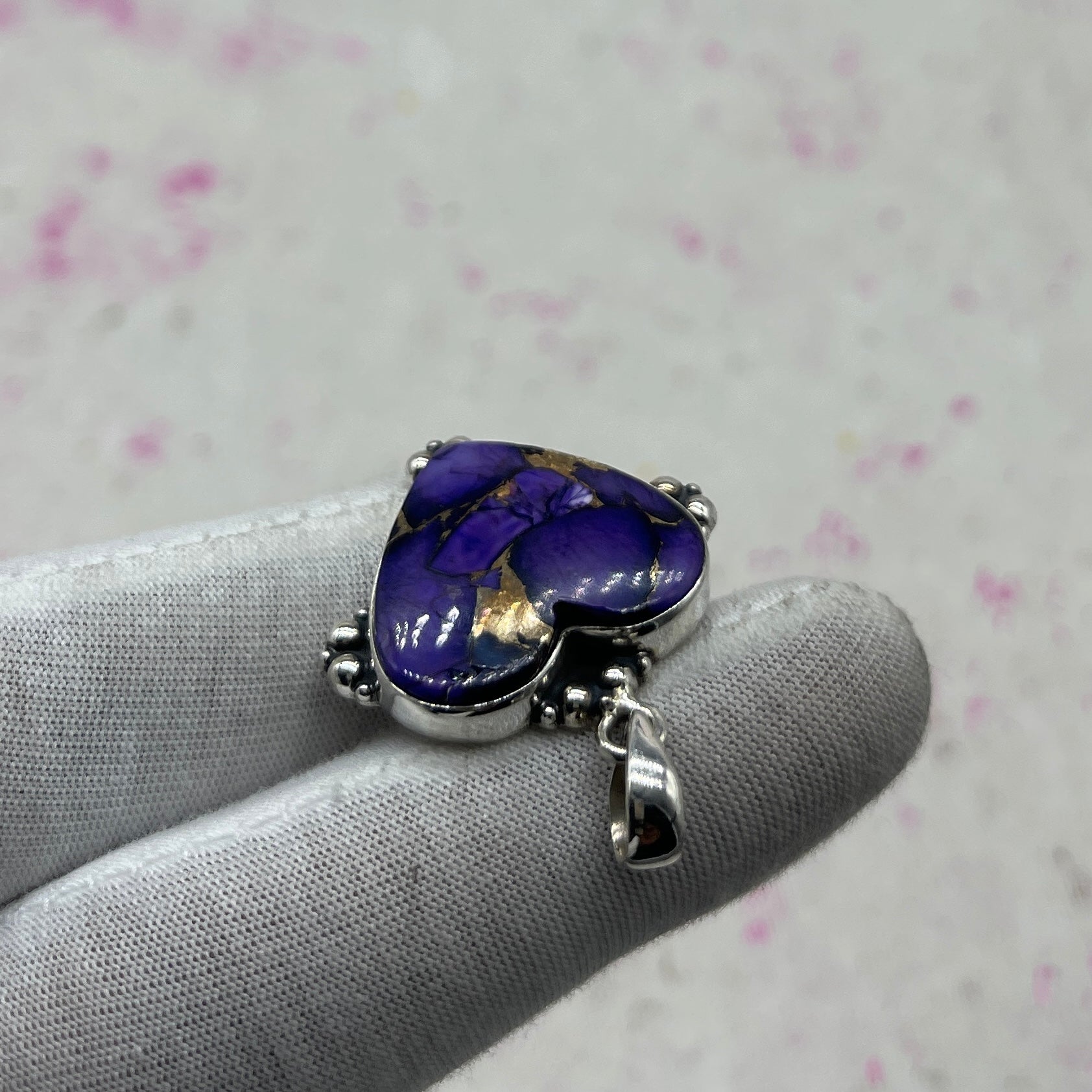 Purple Mohave Turquoise 925 Sterling Silver Pendant – Bohemian Silver Jewelry