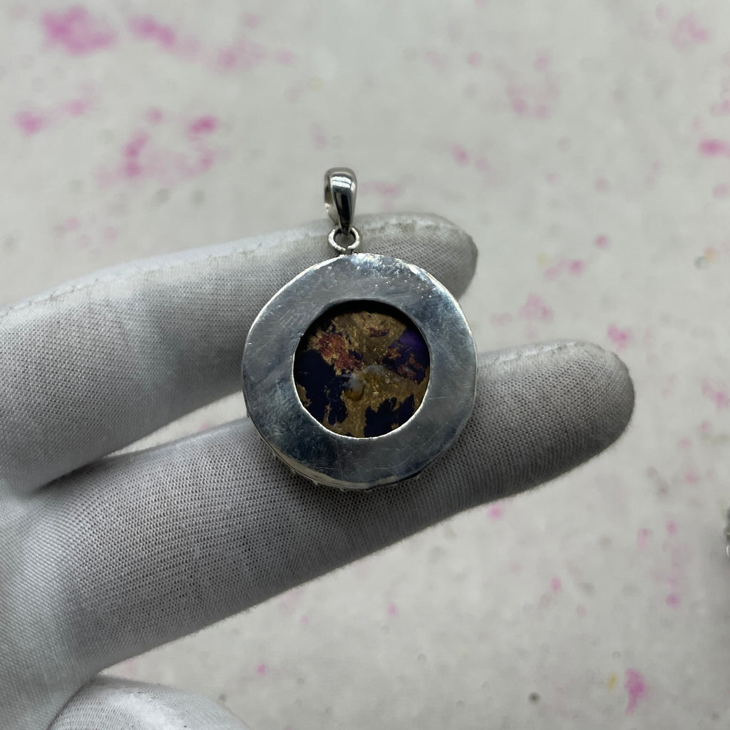 Purple Mohave Turquoise 925 Sterling Silver Pendant – Artisan Designer Pendant
