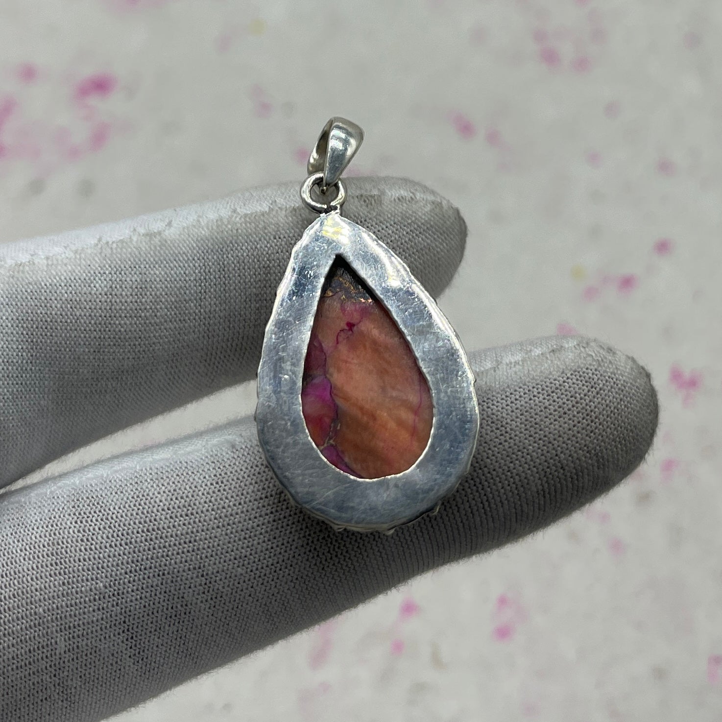 Pink Dahlia 925 Sterling Silver Pendant – Handmade Boho Jewelry
