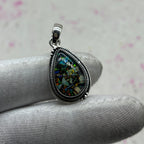 Resin Glass 925 Sterling Silver Pendant – Contemporary Bohemian Jewelry