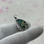 Resin Glass 925 Sterling Silver Pendant – Contemporary Bohemian Jewelry