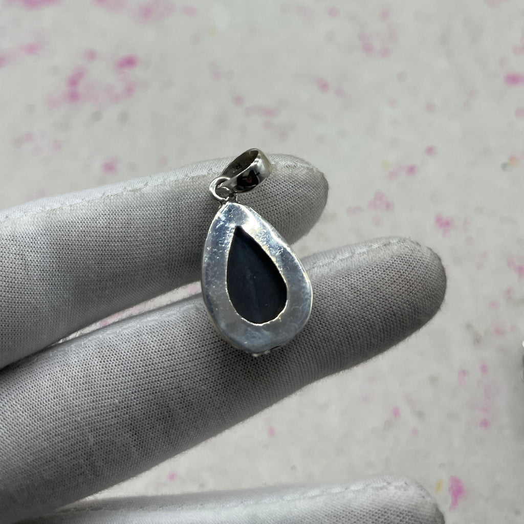 Resin Glass 925 Sterling Silver Pendant – Contemporary Bohemian Jewelry