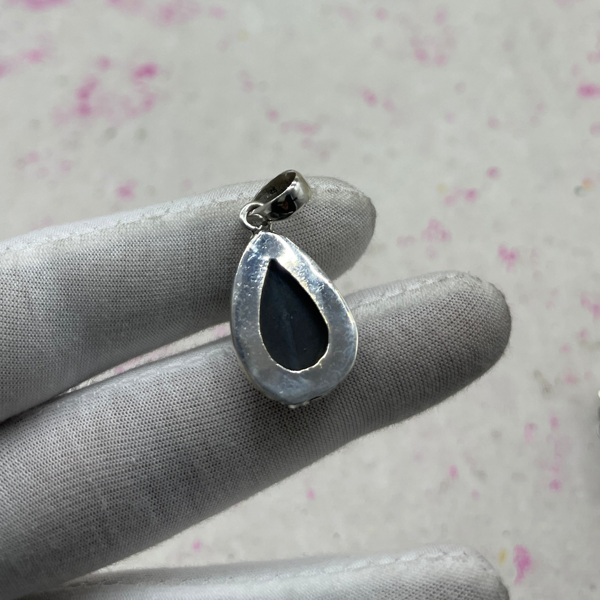 Resin Glass 925 Sterling Silver Pendant – Contemporary Bohemian Jewelry